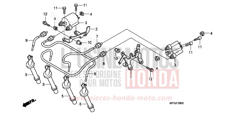 IGNITION COIL for CB600F Hornet ABS PEARL ACID YELLOW (Y205) from 2010